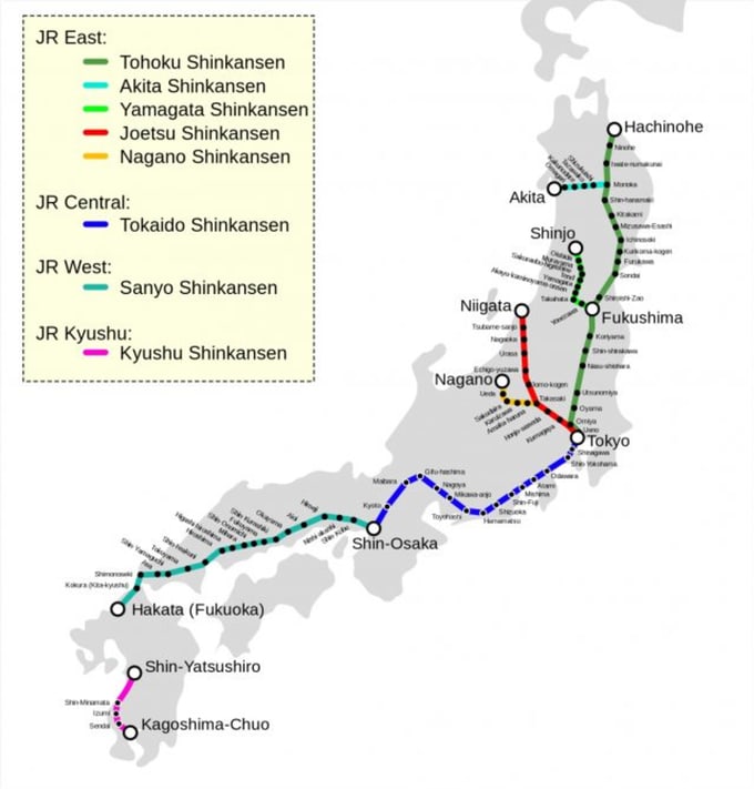 JR rail map